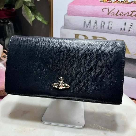 Vivienne Westwood Black long Leather wallet